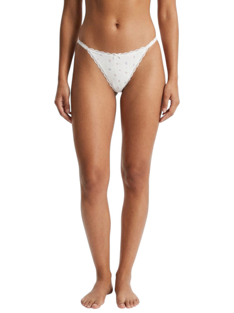 Image for Women's Printed Thong,White