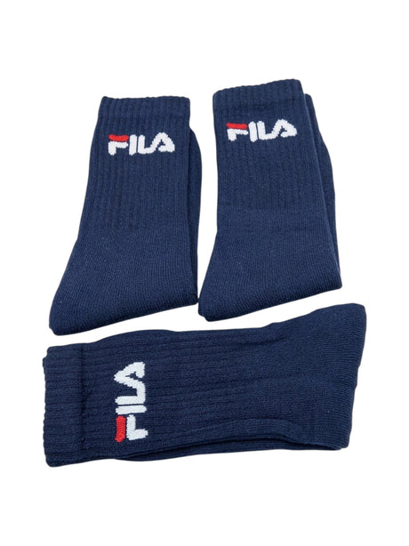 Image for FILA Men's 3 Pair Brand Logo Printed Knee-High Socks,Navy Blue