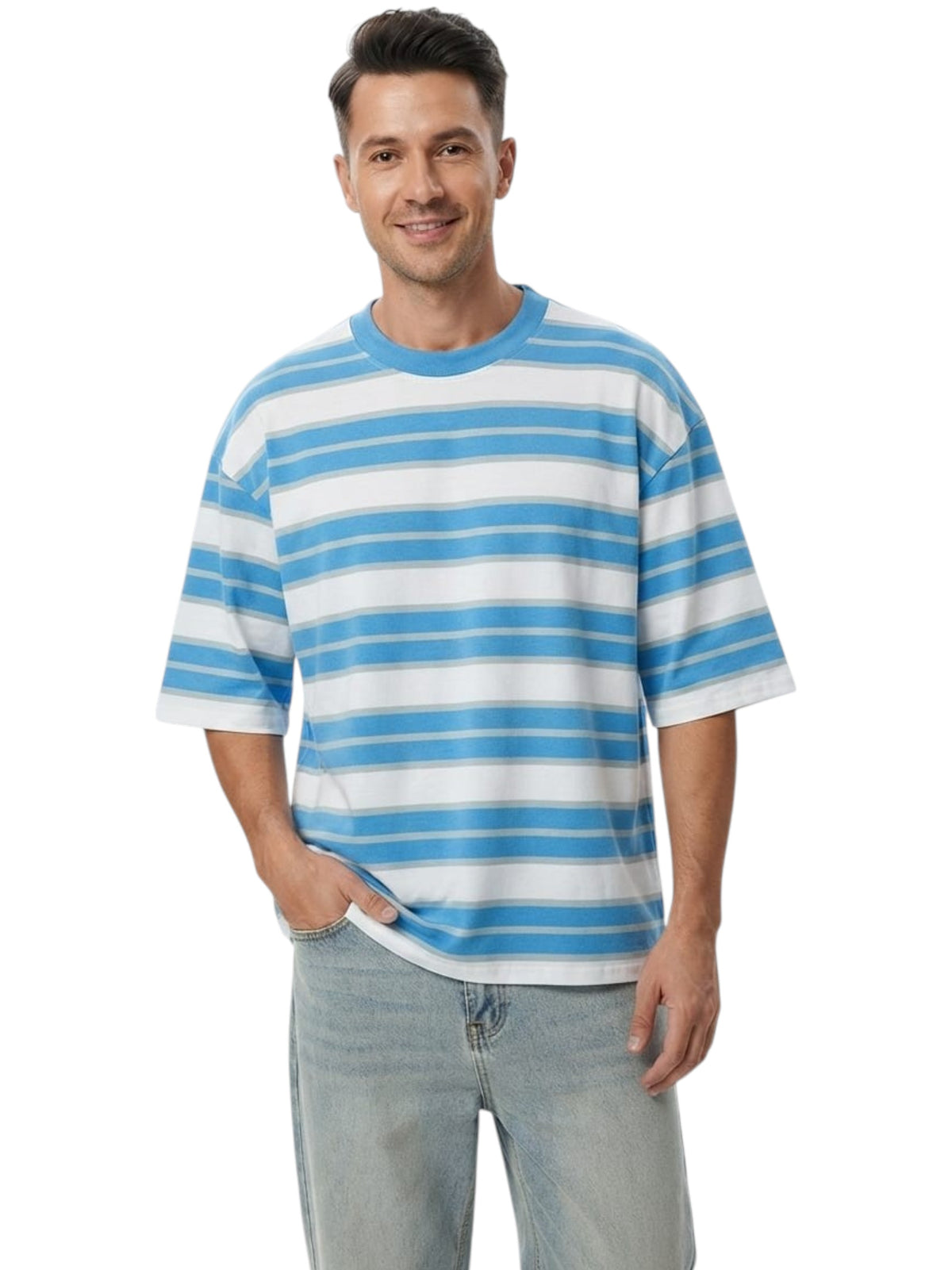 Image for Men's Stripped Top,Blue