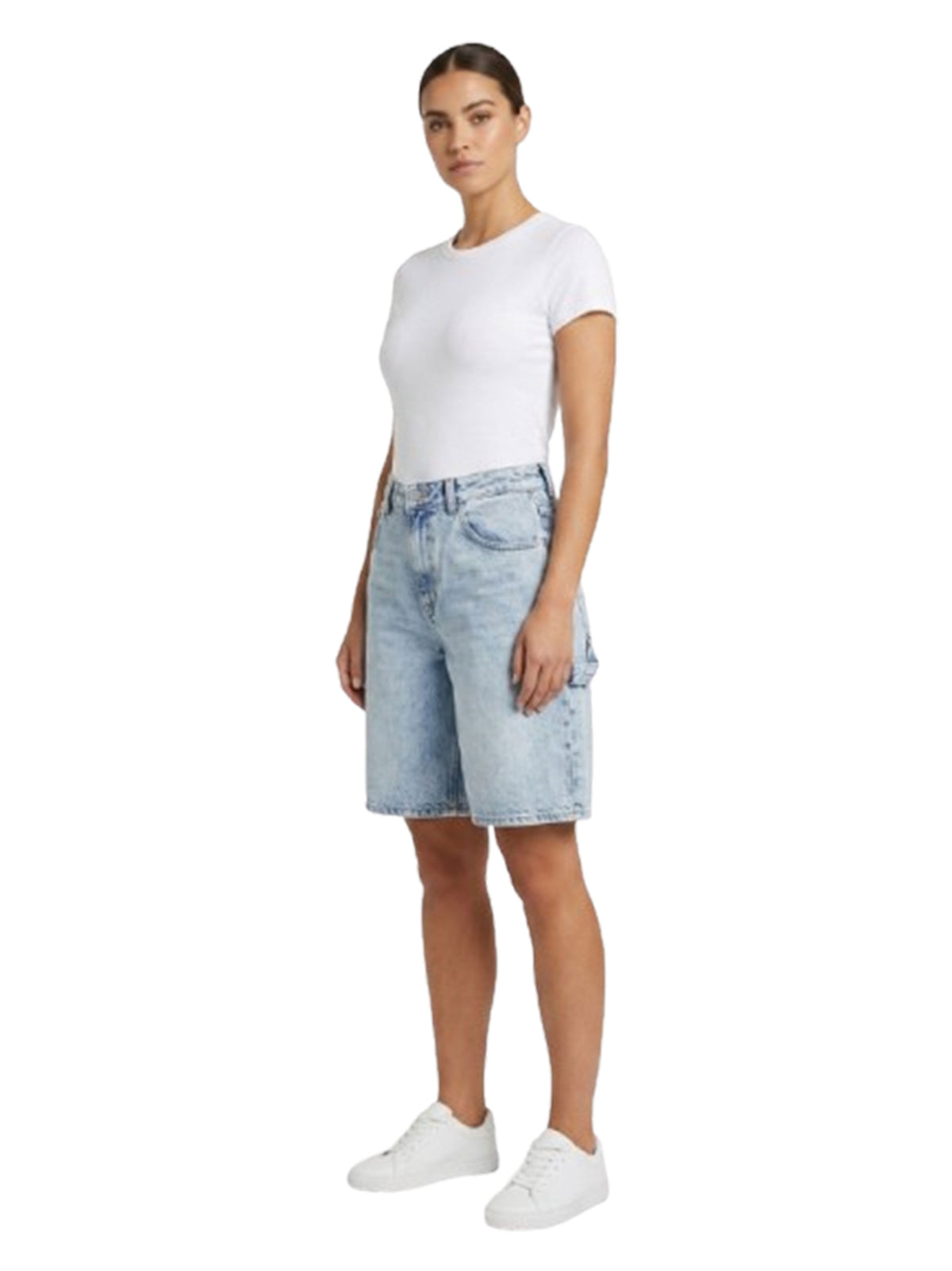 Image for Women's Plain Baggy Jeans Short,Light Blue