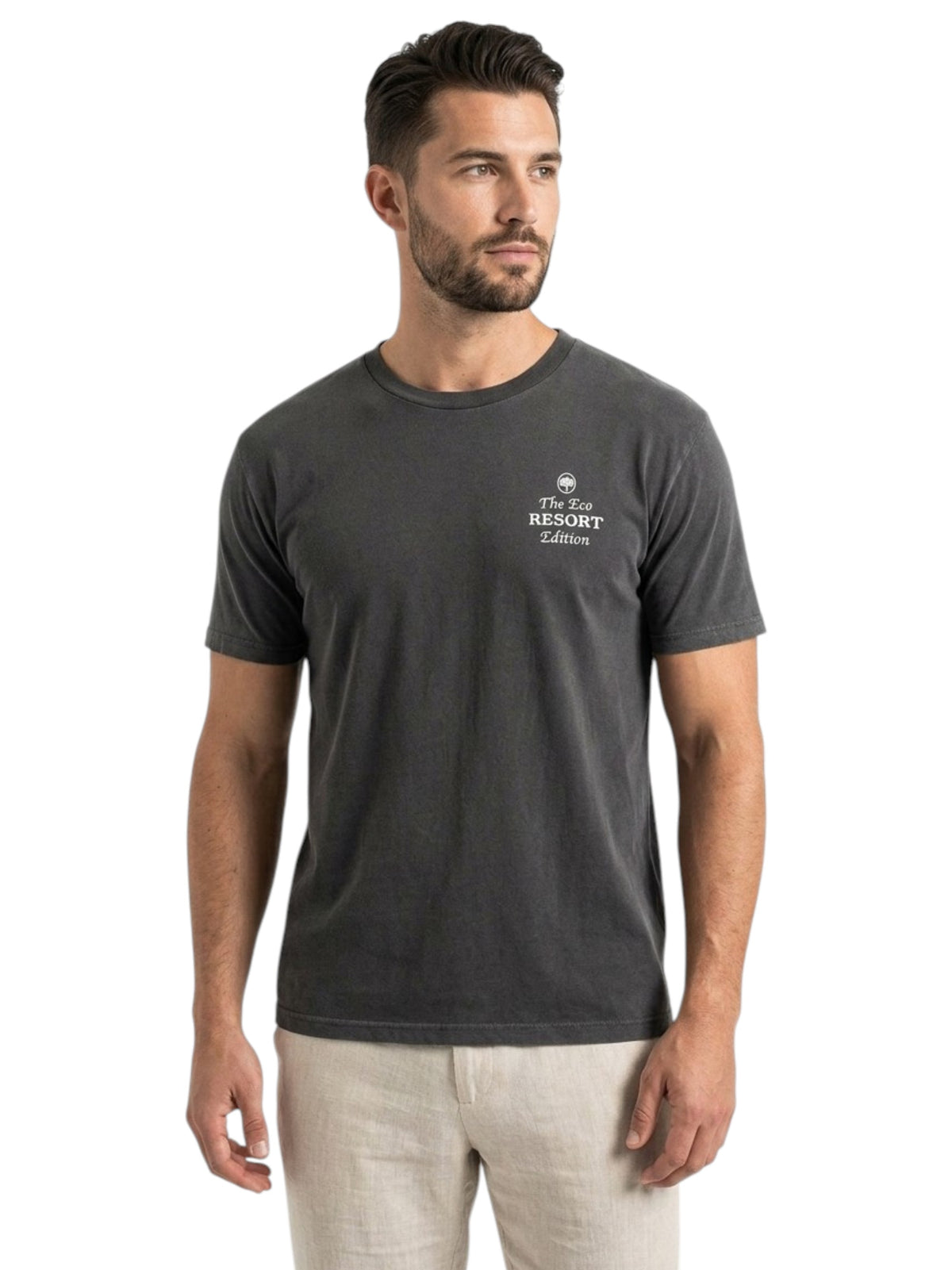 Image for Men's Printed Top,Dark Grey