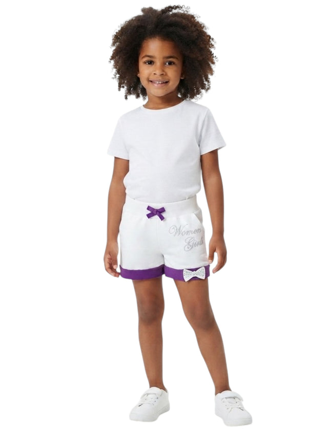 Image for Kids Girl's Printed Short,White