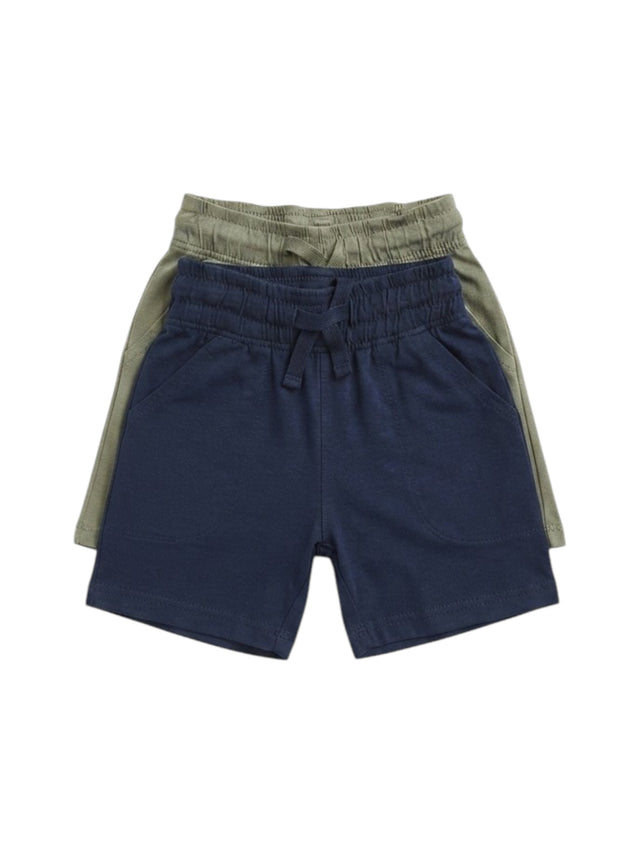 Image for Kids Boy's Plain Solid Short Set 2Pieces,Olive/Navy