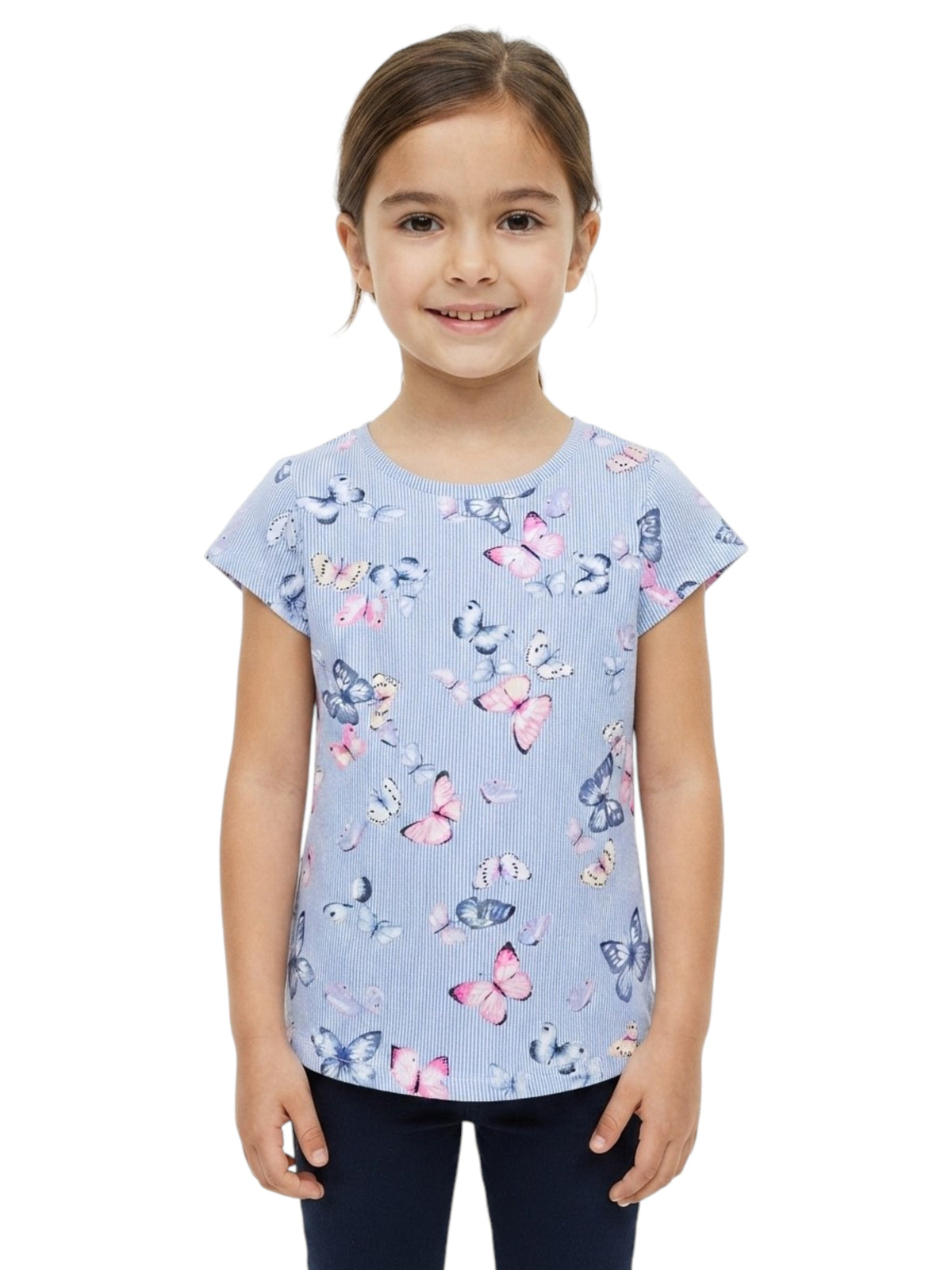 Image for Kids Girl's Printed Top,Navy/White
