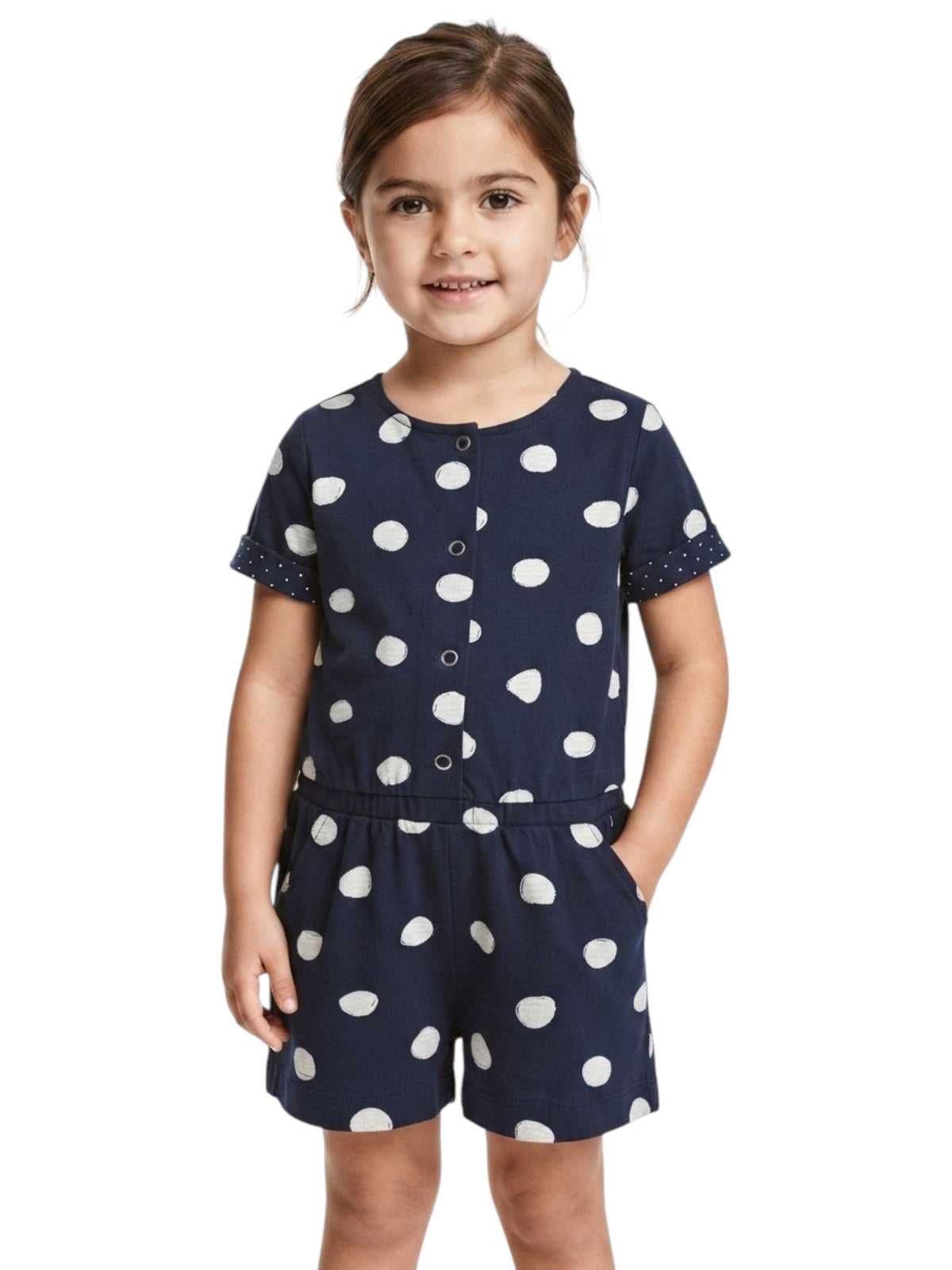 Image for Kids Girl's Printed Jumpsuits,Navy