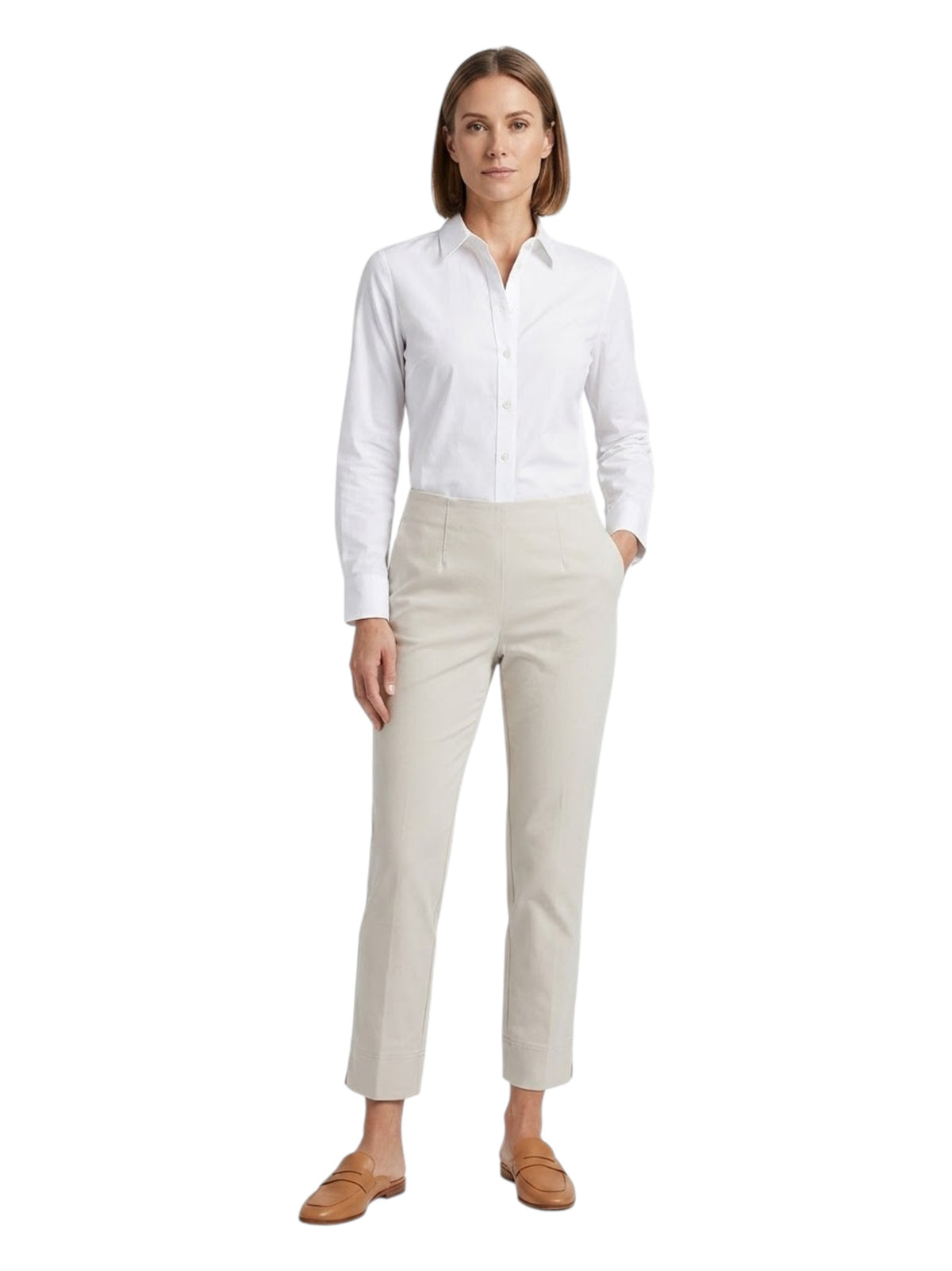 Image for Women's Plain Classic Pants,Light Beige