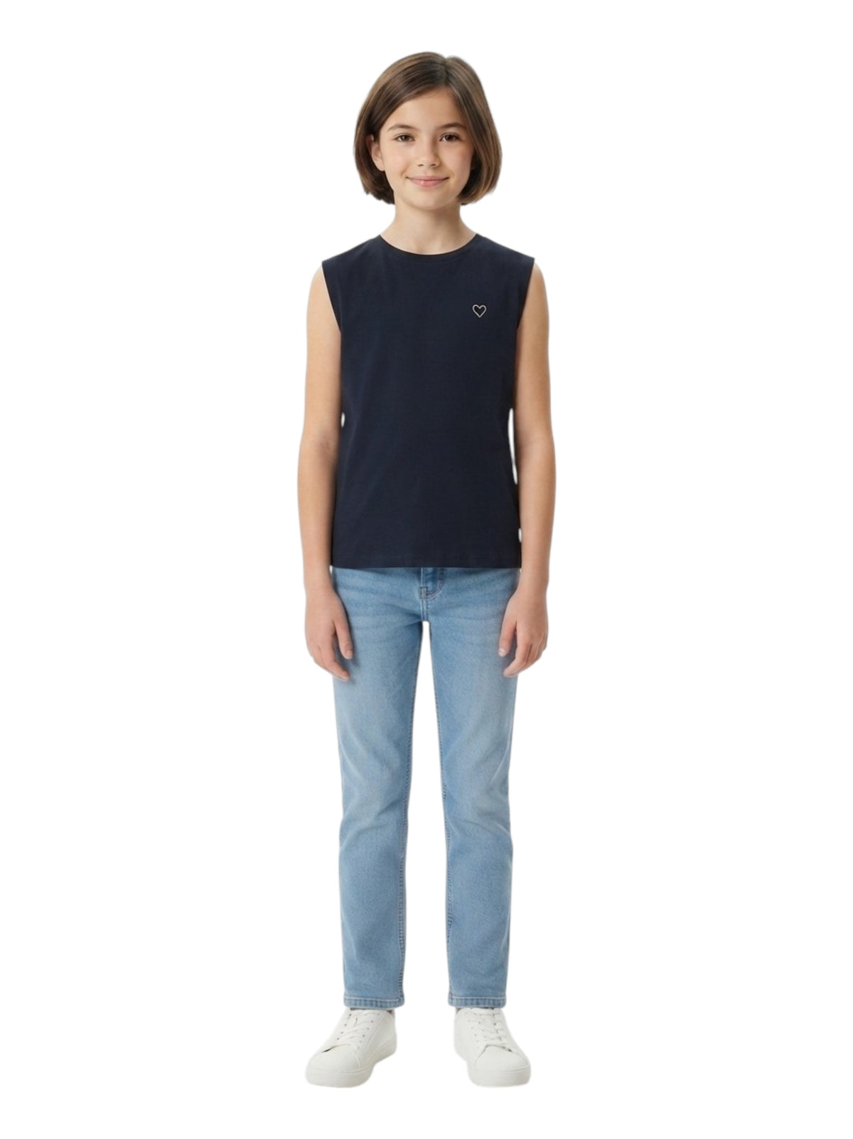 Image for Kids Girl's Plain Solid Top,Navy