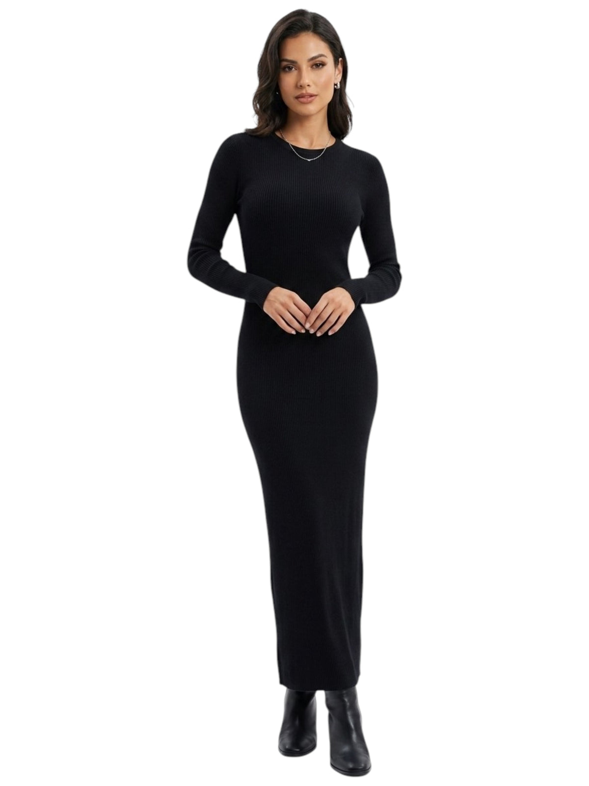 Image for Women's Ribbed Dress,Black
