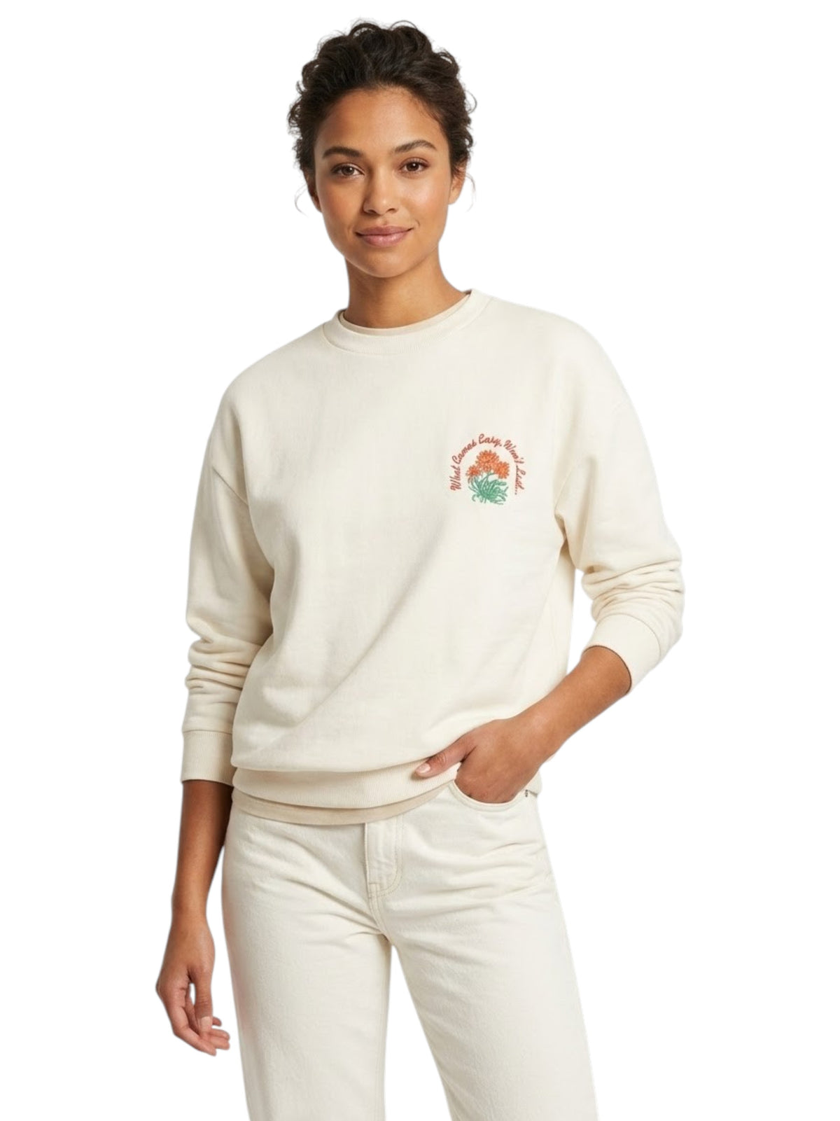 Image for Women's Printed Back Sweaters,Light Beige