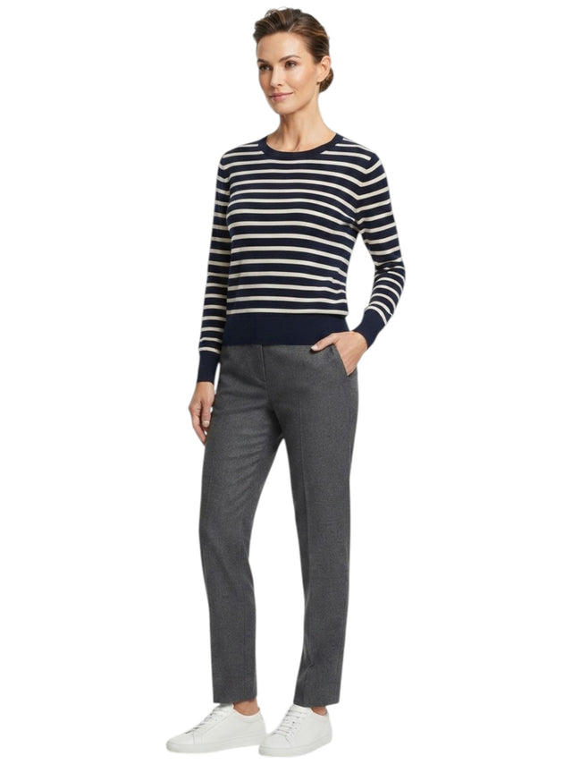 Image for Women's Striped Top,Navy/Beige