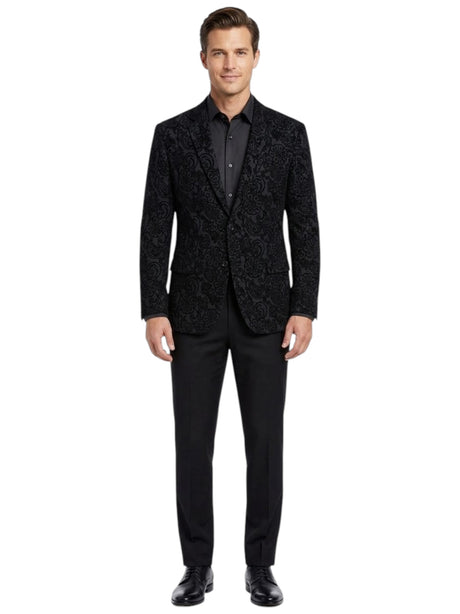 Image for Men's Printed Blazer,Black