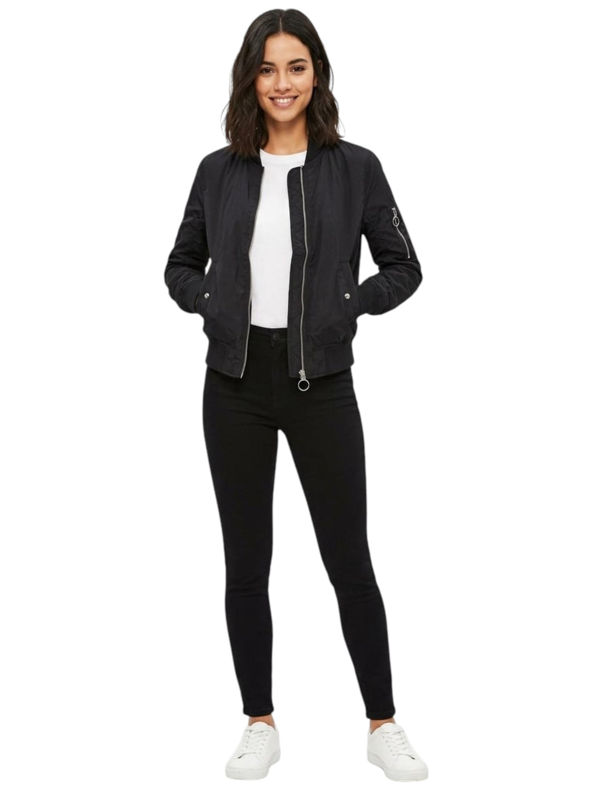 Image for Women's Plain Solid Jacket,Black