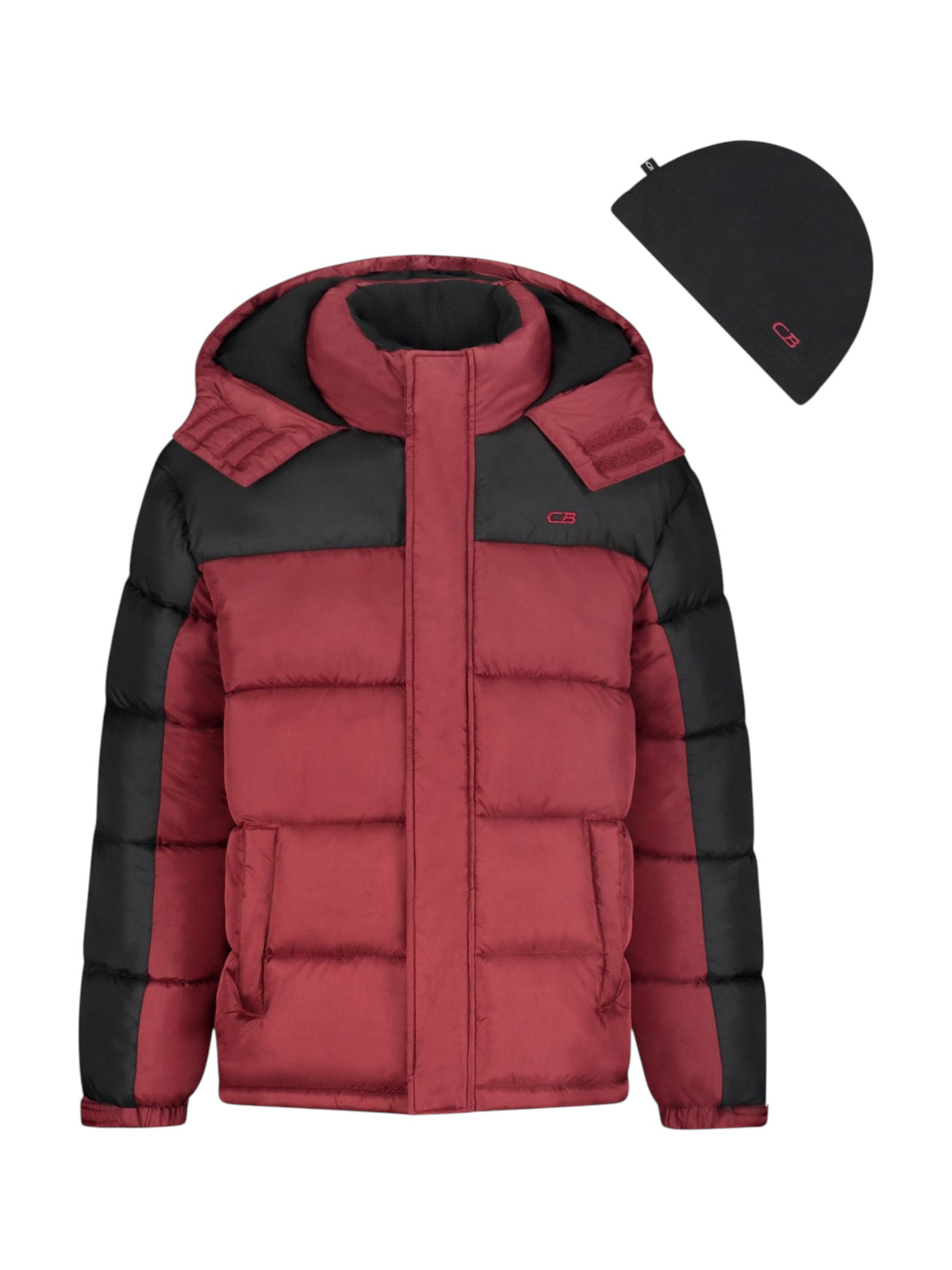 Image for Kids Boy's Colorblocked Jacket,Black/Burgandy