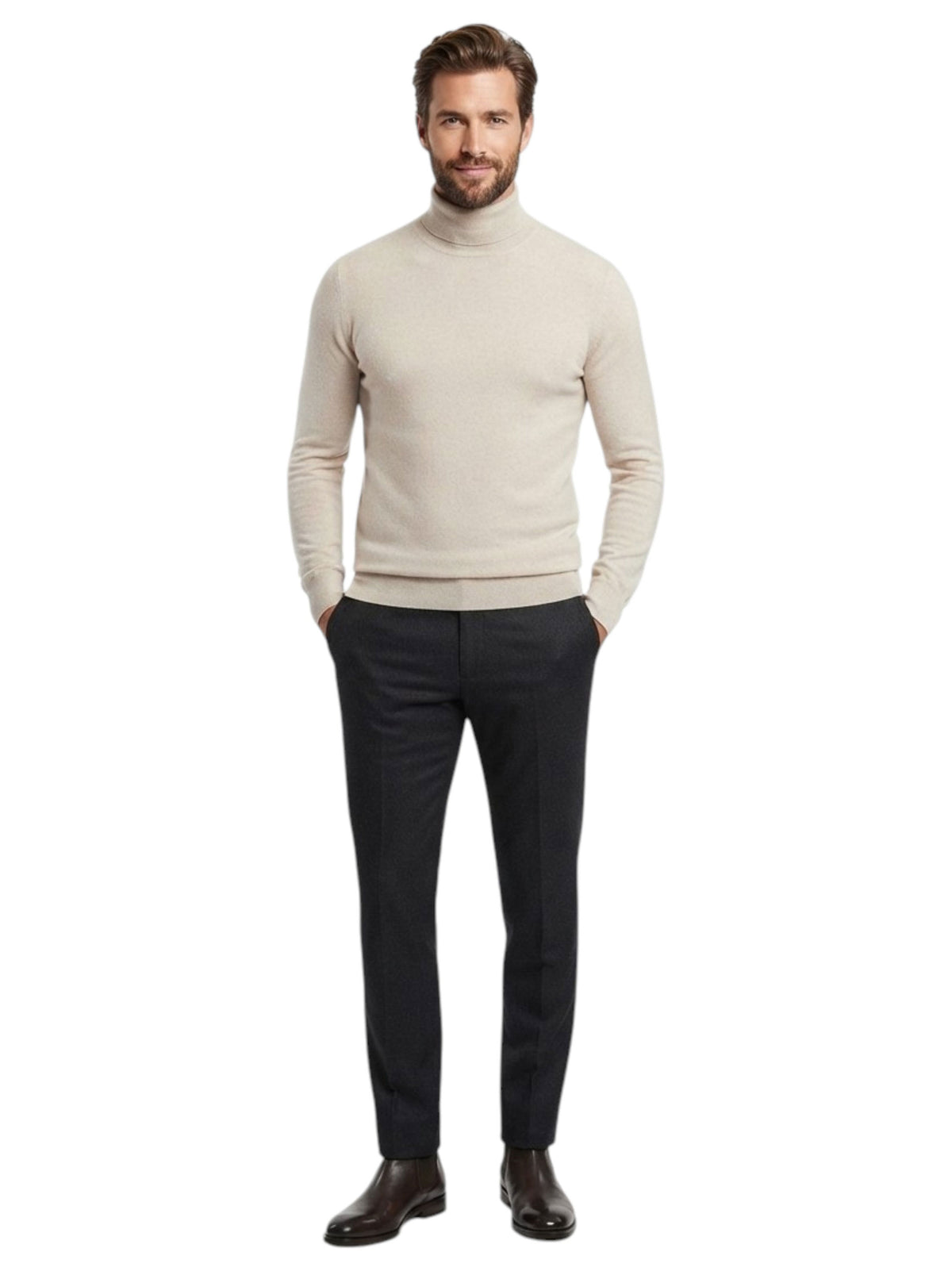 Image for Men's Plain Knitted Top,Light Grey