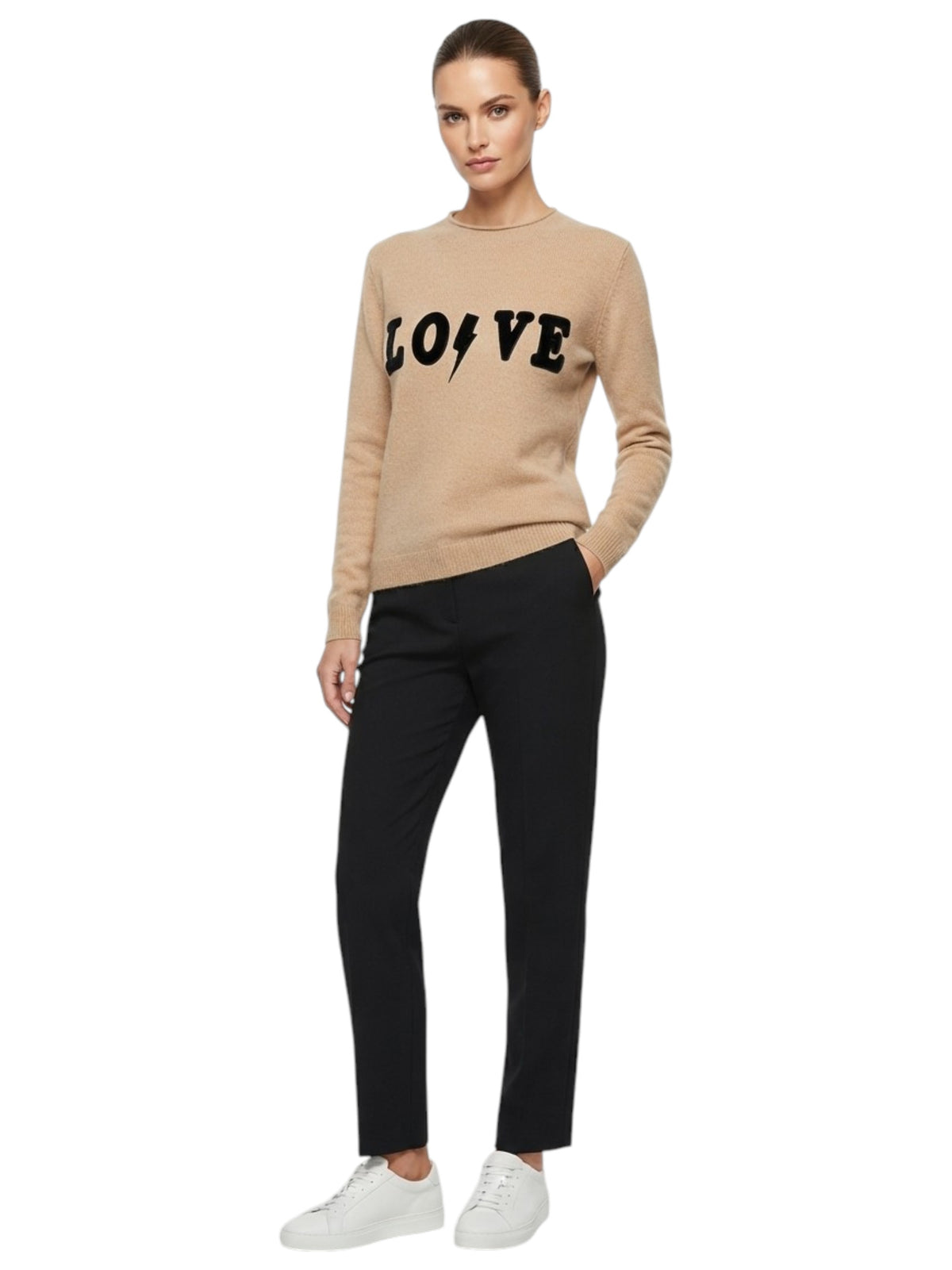 Image for Women's Printed Sweater,Dusty Beige