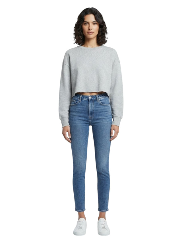 Image for Women's Plain Crop Top,Grey