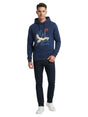 Image for Men's Printed Hoodie,Navy Blue