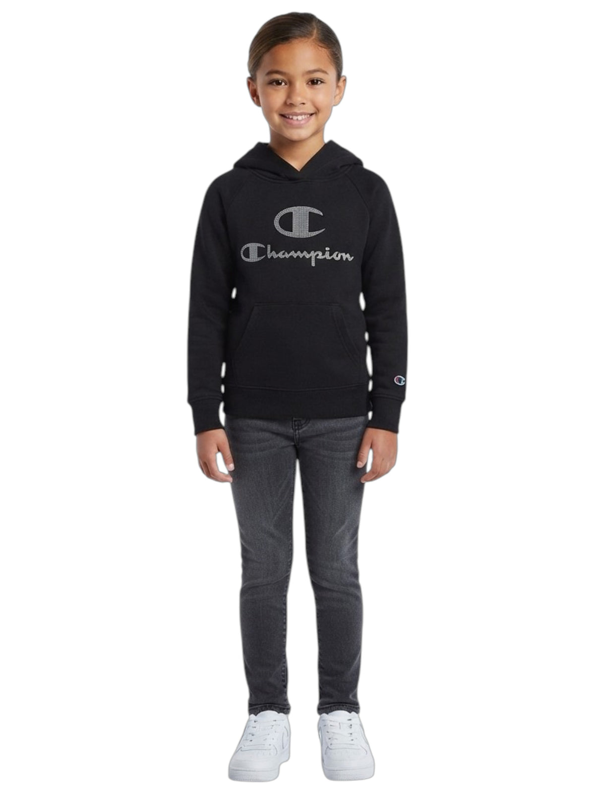 Image for Kids Girls Brand Logo Printed Hoodie,Black