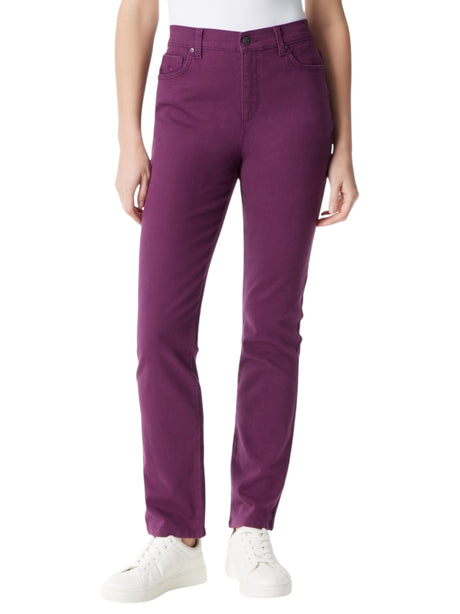 Image for Women's Plain Denim Pants,Mauve