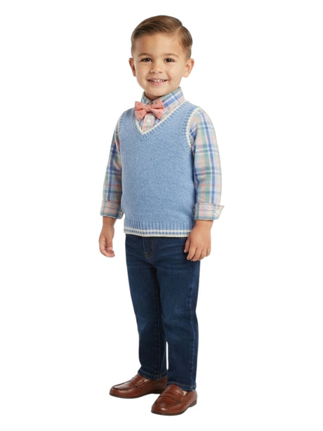 Image for Kids Boy's Printed Dress Shirt With Top,Blue