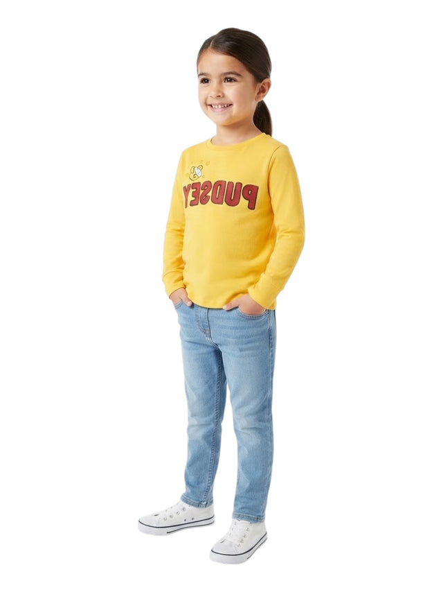 Image for Kids Girl's Printed Top,Yellow