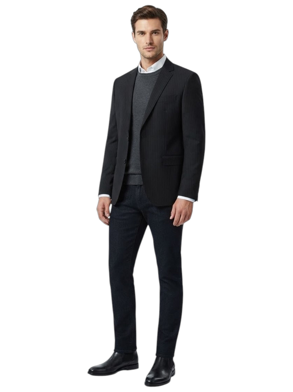 Image for Men's Stripped Blazer,Black