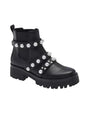 Image for Women's Plain Faux Pearl Ankle Boots/Black