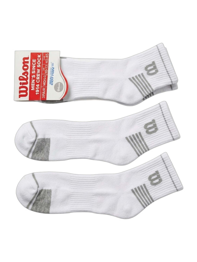 Image for Wilson Men's 3 Pairs Printed Socks,White