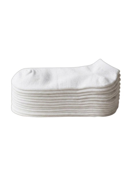 Image for CSG Men's 6 Pairs Plain Knitted Ankle Socks,White