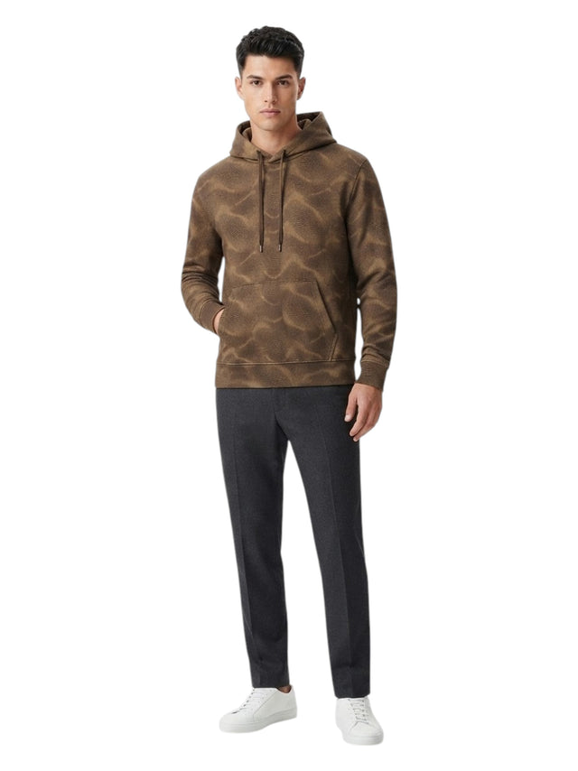 Image for Men's Patterned Geometric Hoodie,Brown