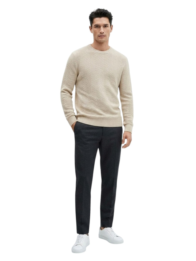 Image for Men's Textured Sweater,Beige