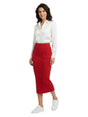Image for Women's Ribbed Knitted Skirt,Red