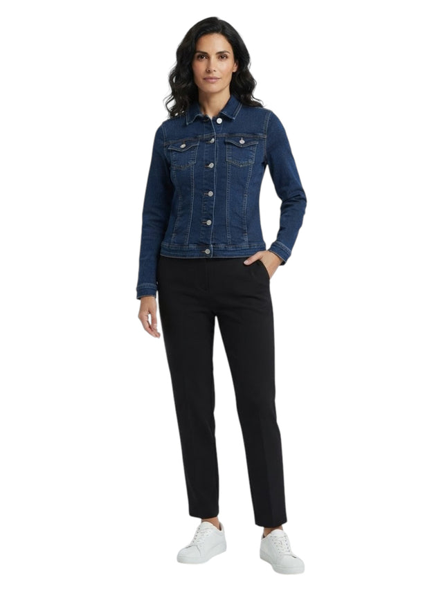 Image for Women's Plain Denim Jacket,Blue