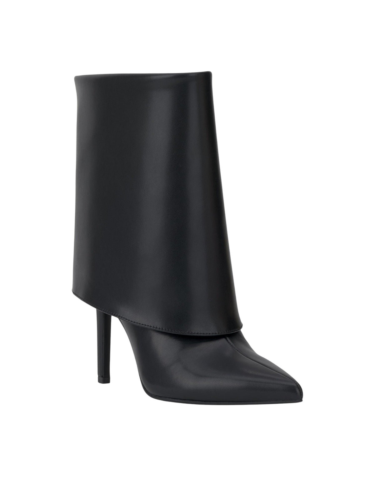 Image for Women's Plain Leather Fold-Over Ankle Boots,Black