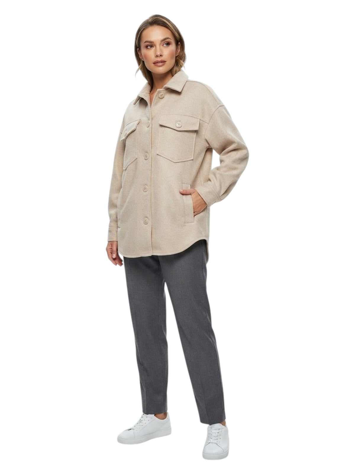 Image for Women's Plain Jacket,Beige