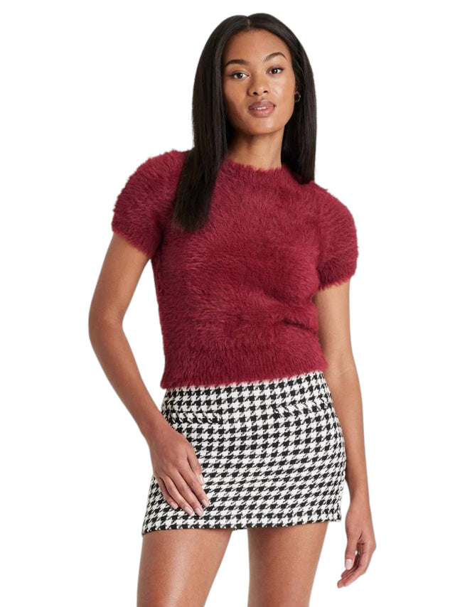Image for Women's Plain Fuzzy Top,Burgundy