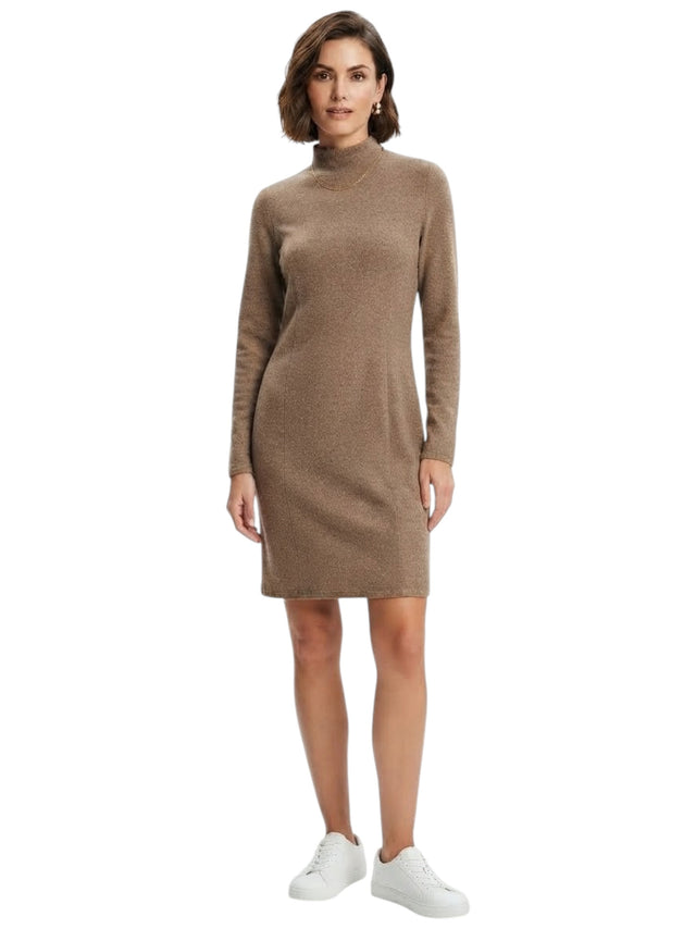 Image for Women's Textured Knitted Dress,Light Brown