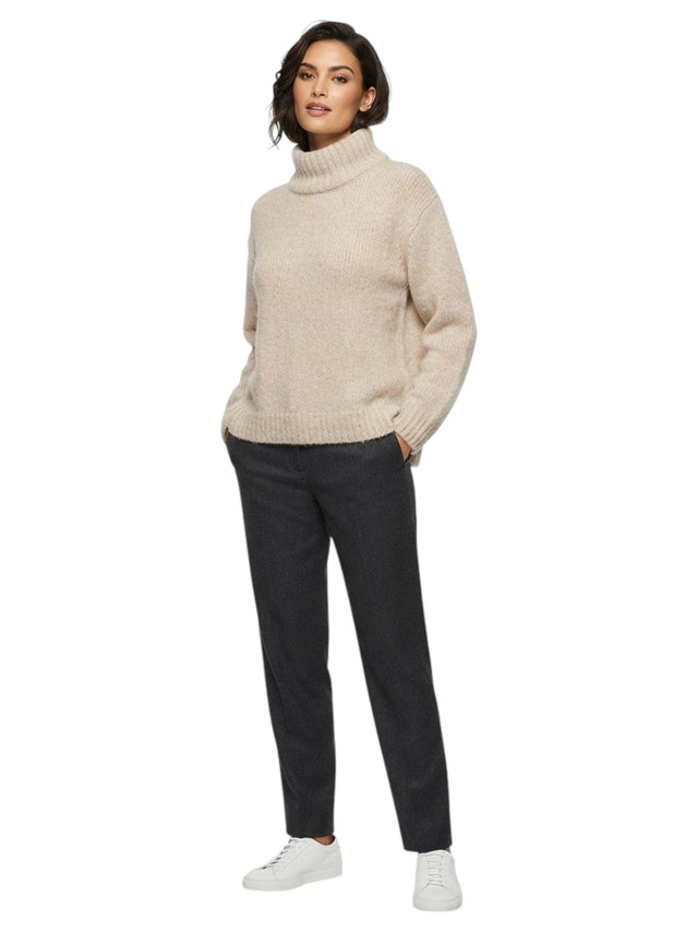 Image for Women's Textured Knitted Sweater,Beige