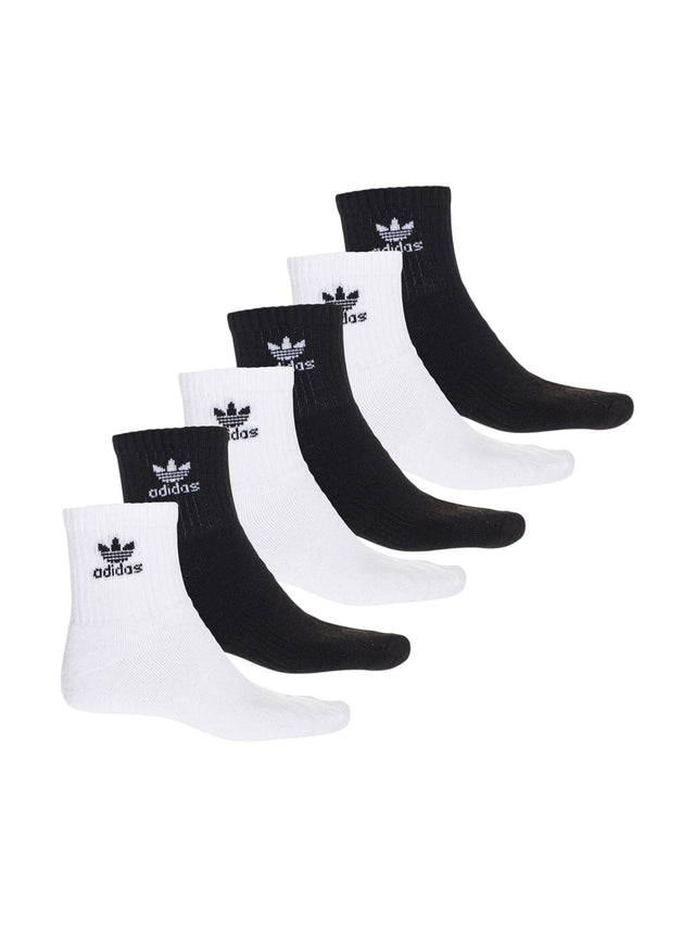 Image for Adidas Men's 6 Pcs Ribbed Knee-High Socks Set,Black/White