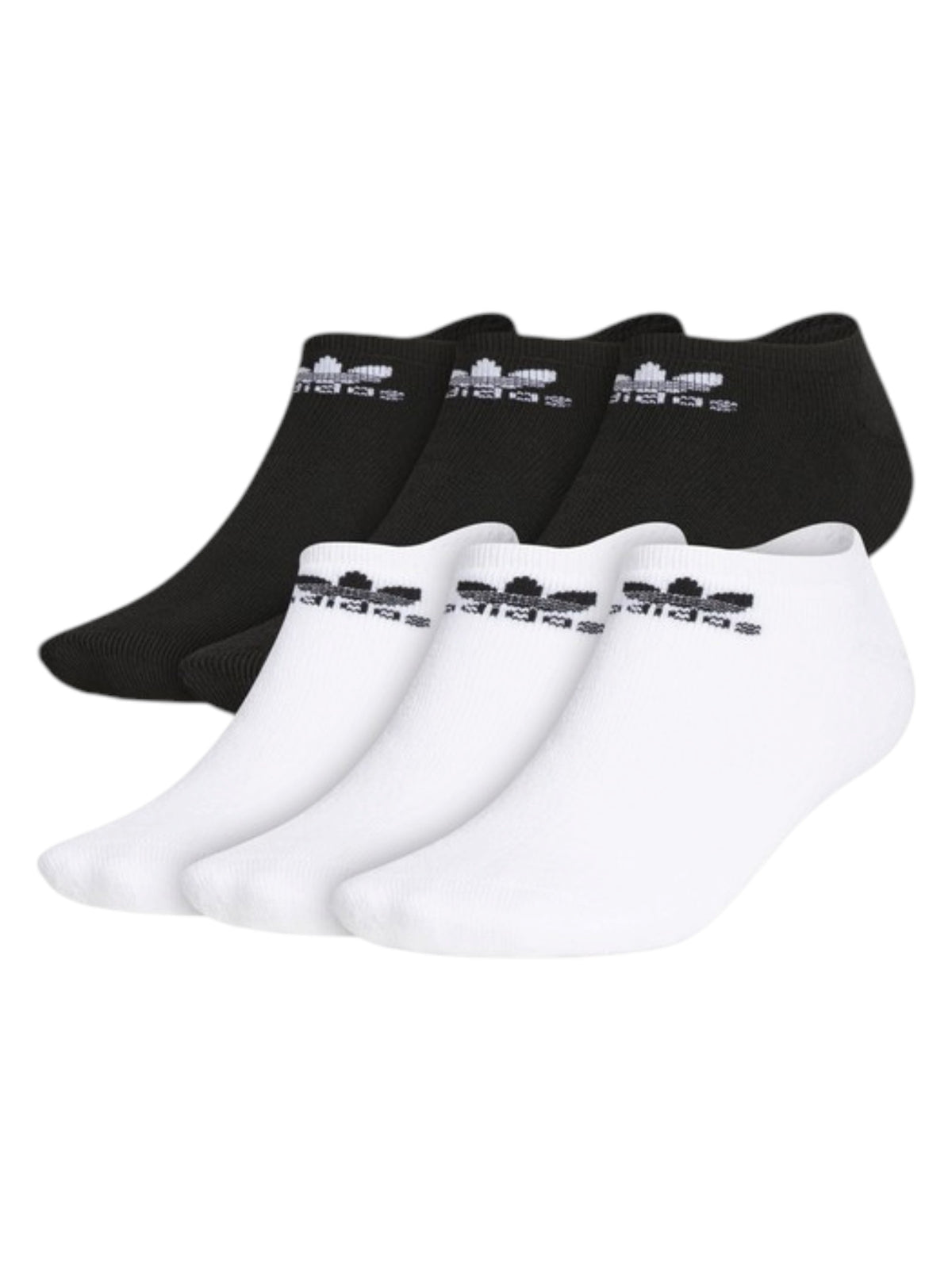 Image for Adidas Men's 6 Pcs Brand Logo Printed Invisible Socks Set,Black/White
