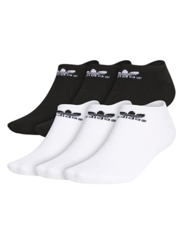 Image for Adidas Men's 6 Pcs Brand Logo Printed Invisible Socks Set,Black/White