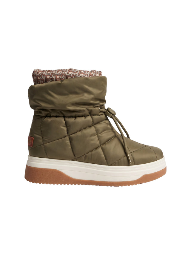 Image for Women's Quilted Ankle Boots,Olive Green