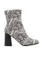 Image for Women's Animal Print Ankle Boots,Black/White