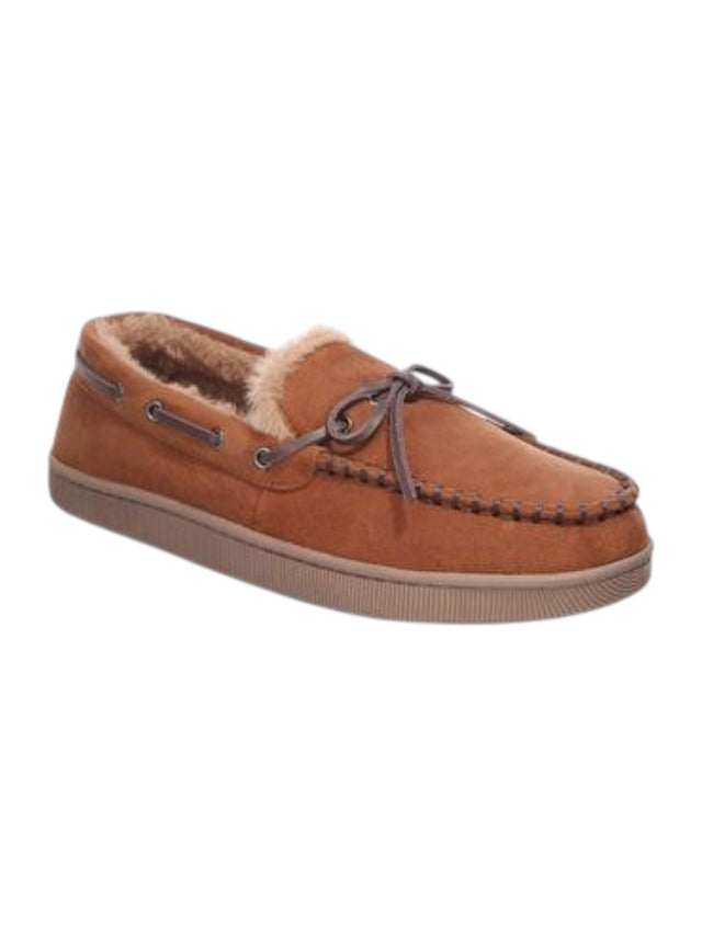 Image for  Men's Faux-Suede Moccasin Slippers,Camel