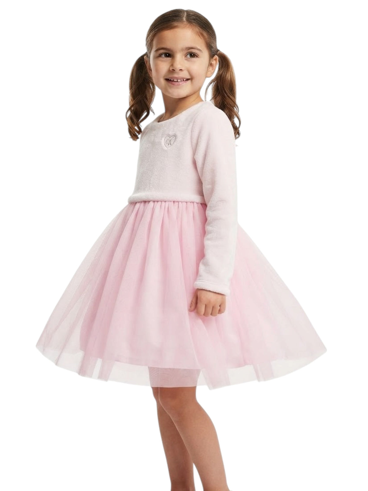 Image for Kids Girls Brand Logo Embroidered Tulle Dress,Pink