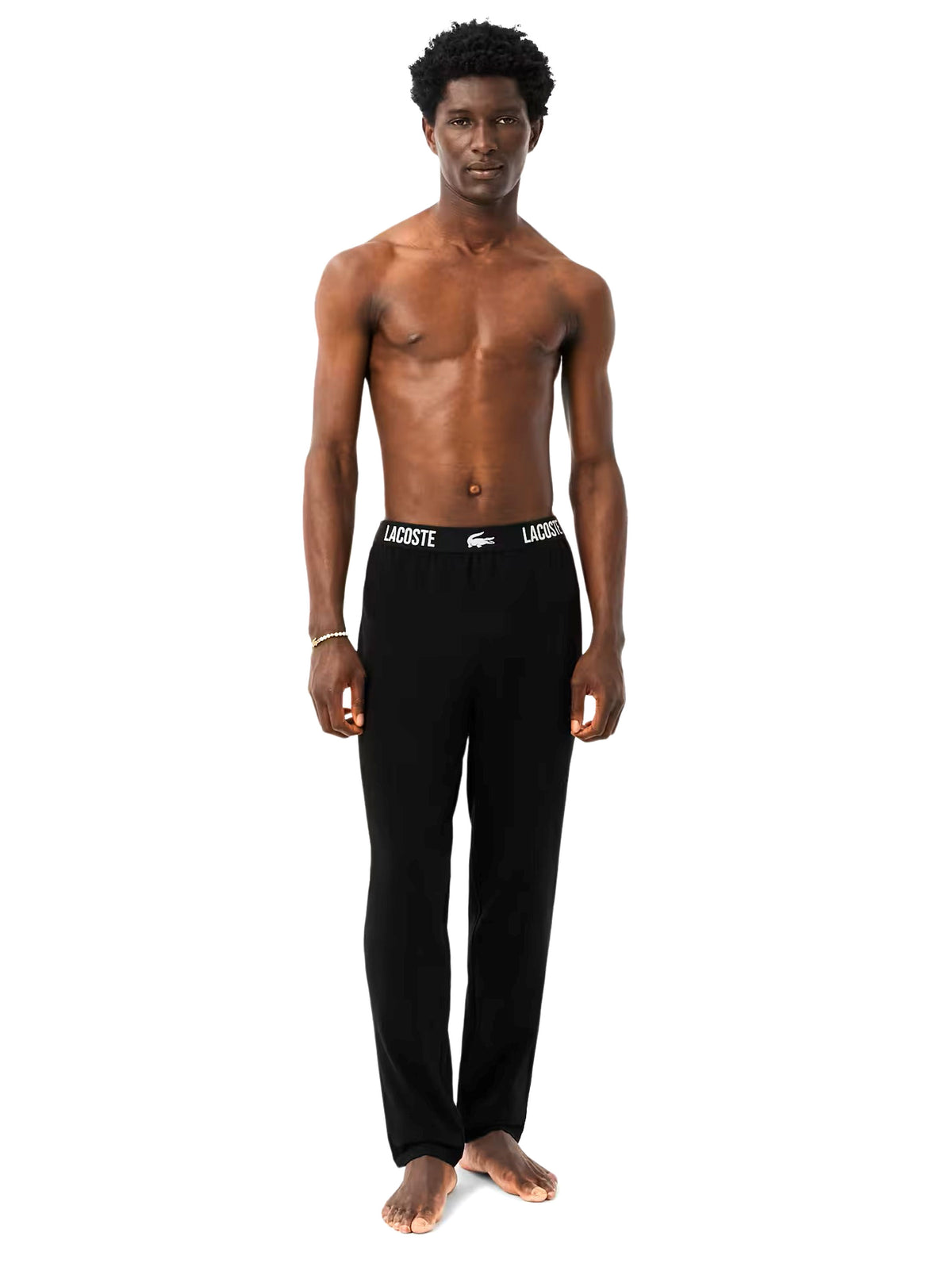 Image for Men's Brand Logo Printed Sleepwear Pants,Black