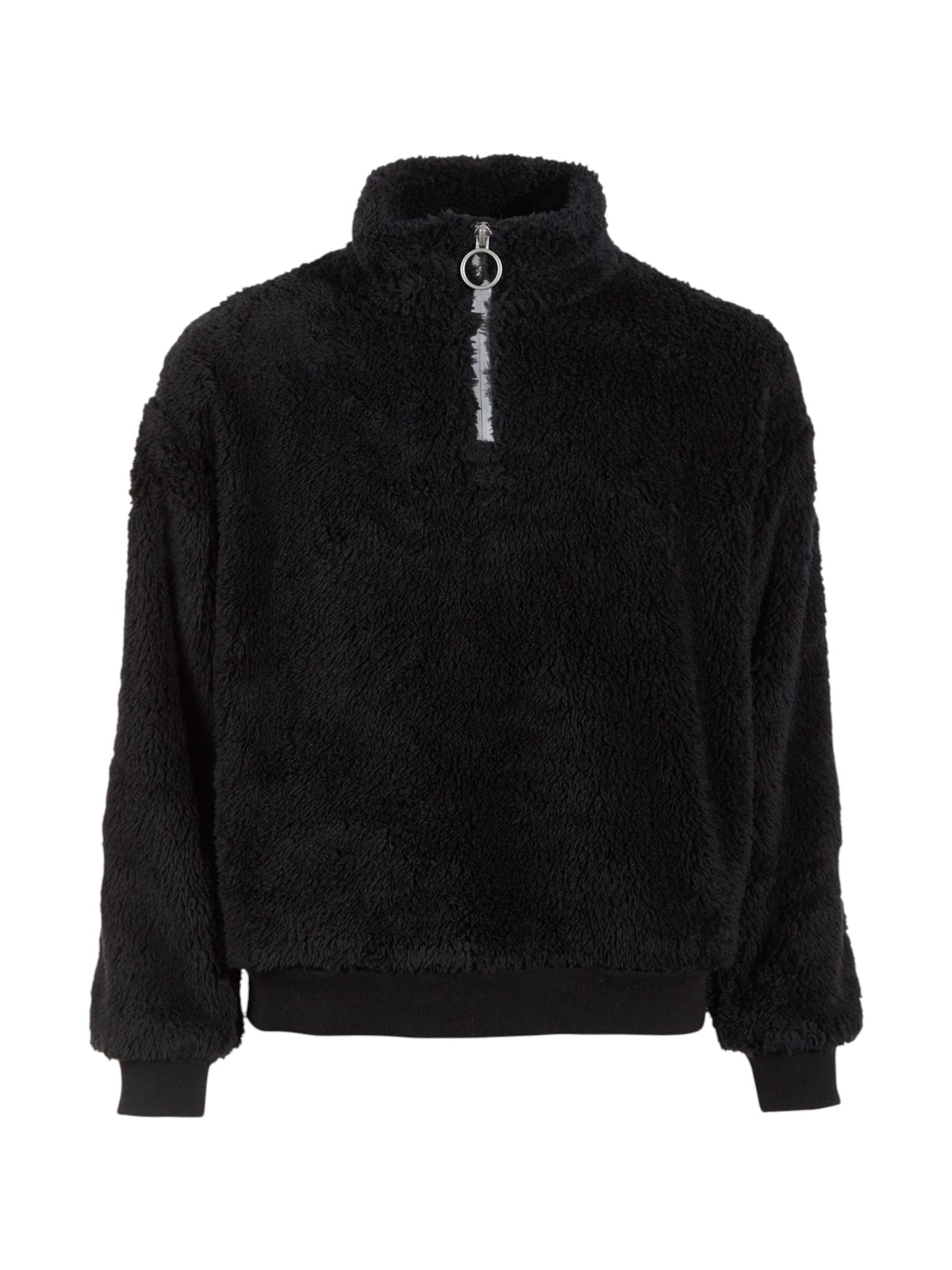 Image for Kids Girls Textured Fur Sweater,Black