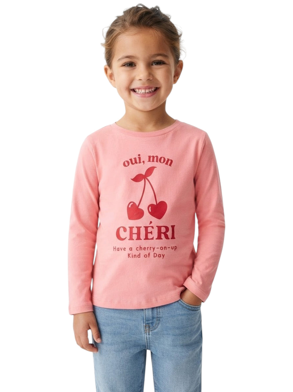 Image for Kids Girls Printed Top,Pink