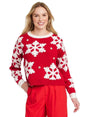 Image for Women's Printed Ribbed Top,Red/White