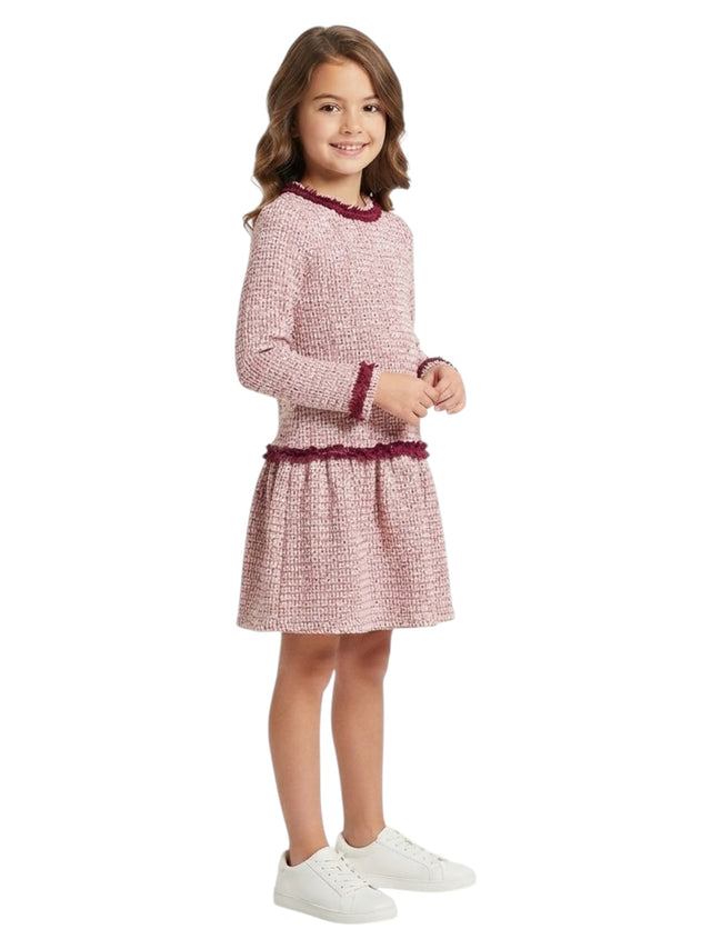 Image for Kids Girls Patterned Dress,Purple/White
